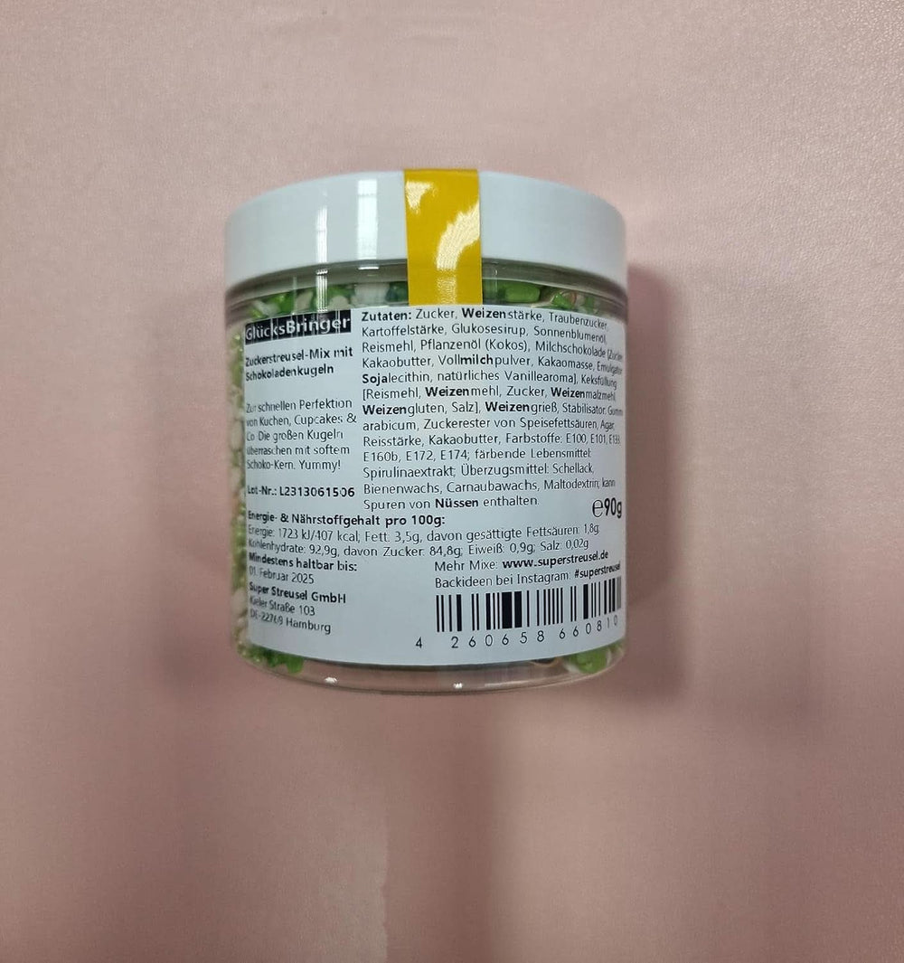 Super Streusel, Lucky Charms, Green Sugar Sprinkles, 90 grams Sprinkles Naty Shop