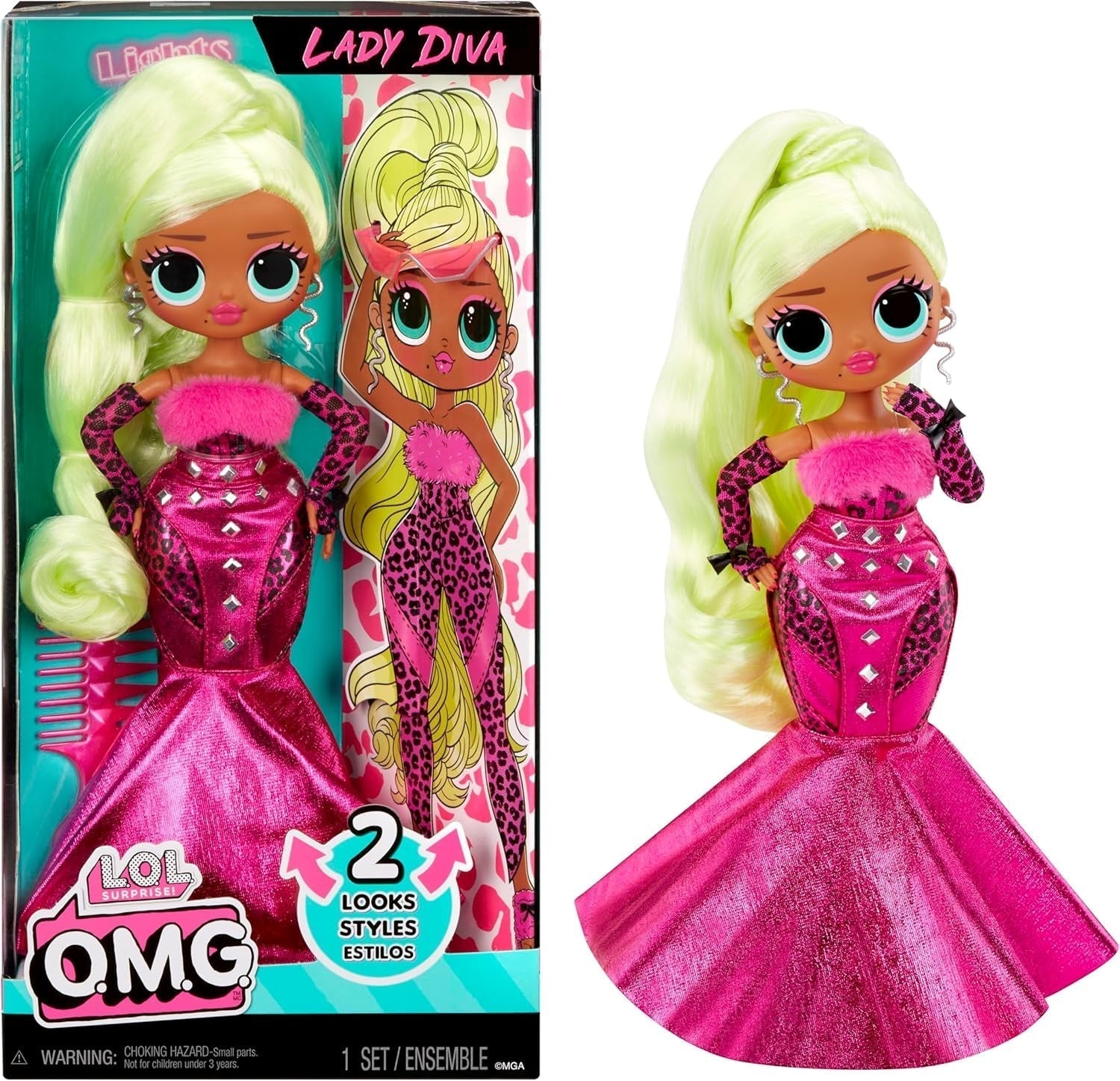 L.O.L. Surpriză! Păpușă de modă OMG - Swag - cu numeroase surprize, inclusiv modă schimbabilă și accesorii fabuloase - grozavă pentru copii de la 4 ani, roz Papusi Naty Shop Lady Diva Seria 4