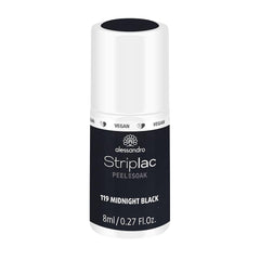 UV nail polish alessandro Striplac Midnight Black – Delicate and long-lasting – Easy removal thanks to peel-off removal technology – Vegan and cruelty-free – 8 ml