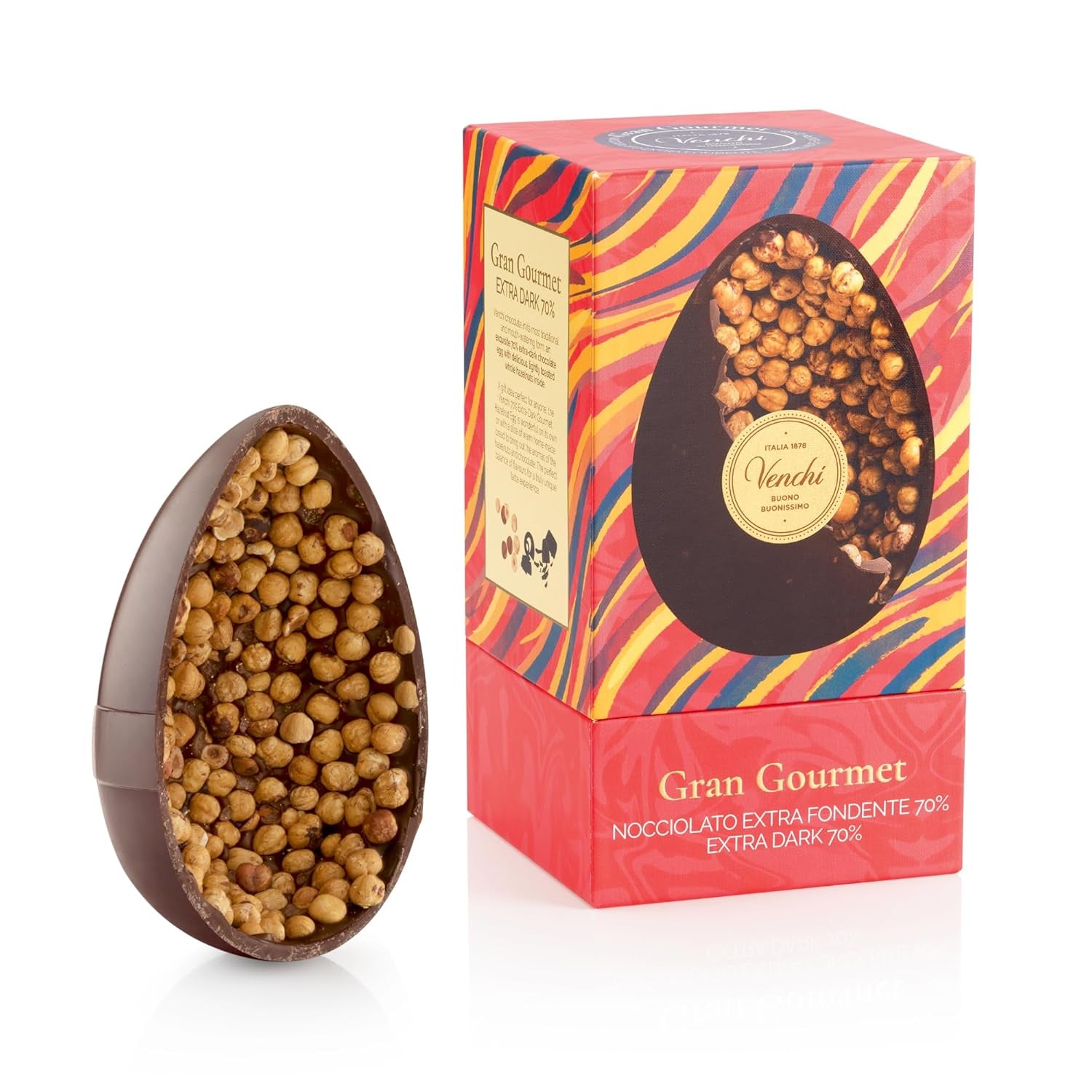 Venchi - Chocolate egg, pistachio flavor, with whole pistachio, with surprise, gluten free, 500g, Easter collection, gift idea