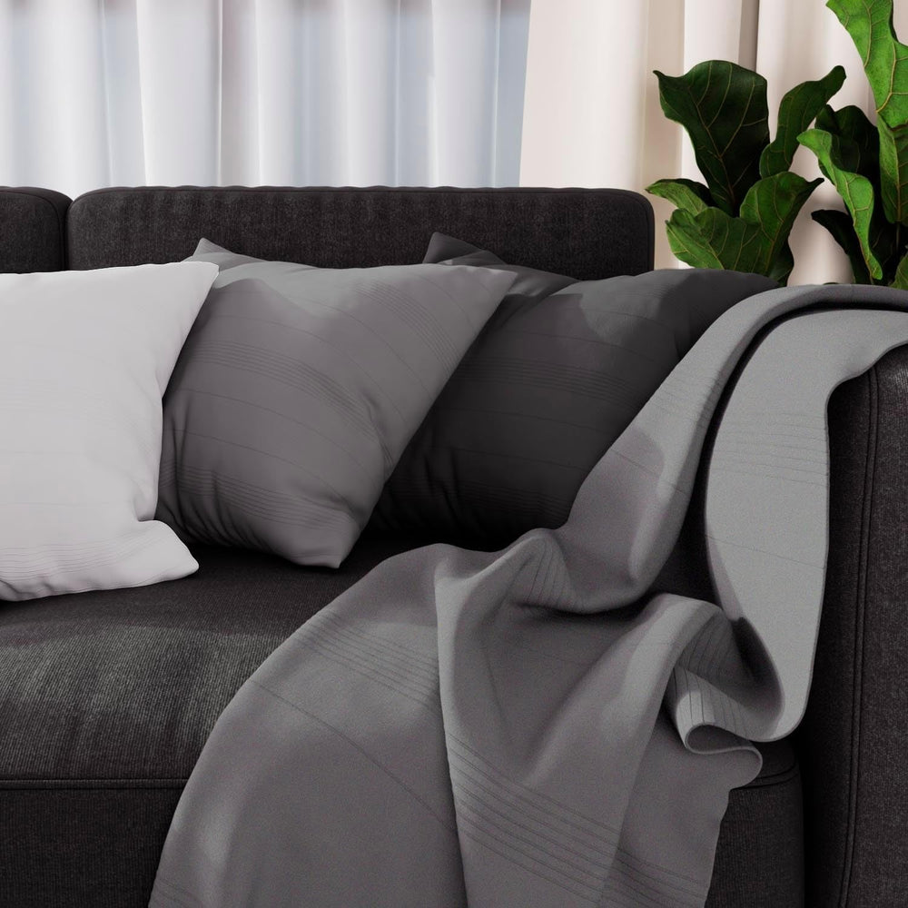 Soleil D'Ocre Adele Plaid, thrown from the armchair, Polycoton, Grey, 140 X 200 Cm Beds and Blankets Besuche den Soleil d'ocre-Store Gray 140 X 200 Cm