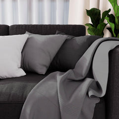 Soleil D'Ocre Adele Plaid, thrown from the armchair, Polycoton, Grey, 140 X 200 Cm Beds and Blankets Besuche den Soleil d'ocre-Store Gray 140 X 200 Cm