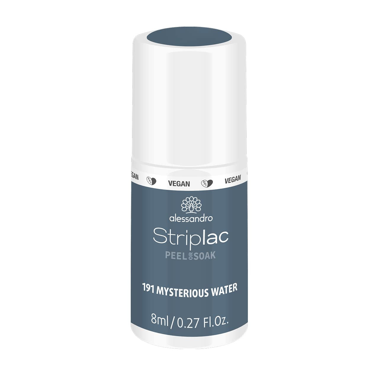 UV nail polish alessandro Striplac Midnight Black – Delicate and long-lasting – Easy removal thanks to peel-off removal technology – Vegan and cruelty-free – 8 ml