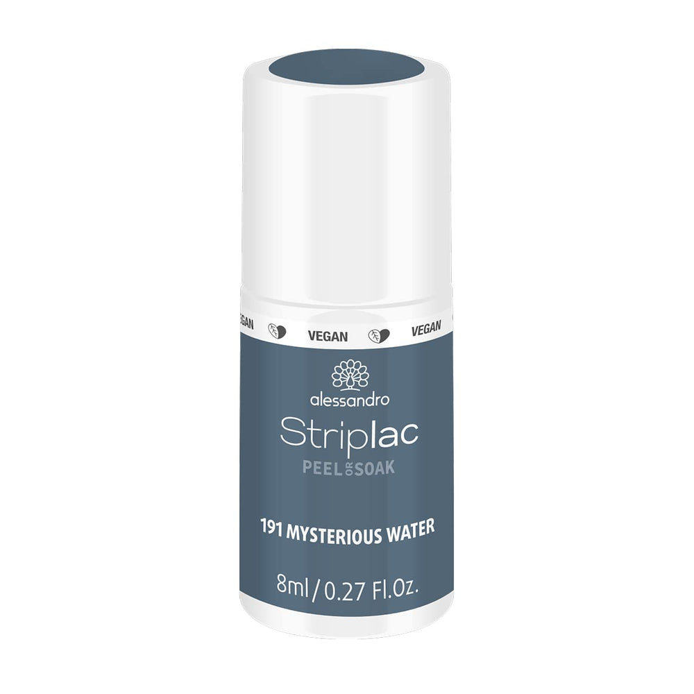 UV nail polish alessandro Striplac Midnight Black – Delicate and long-lasting – Easy removal thanks to peel-off removal technology – Vegan and cruelty-free – 8 ml