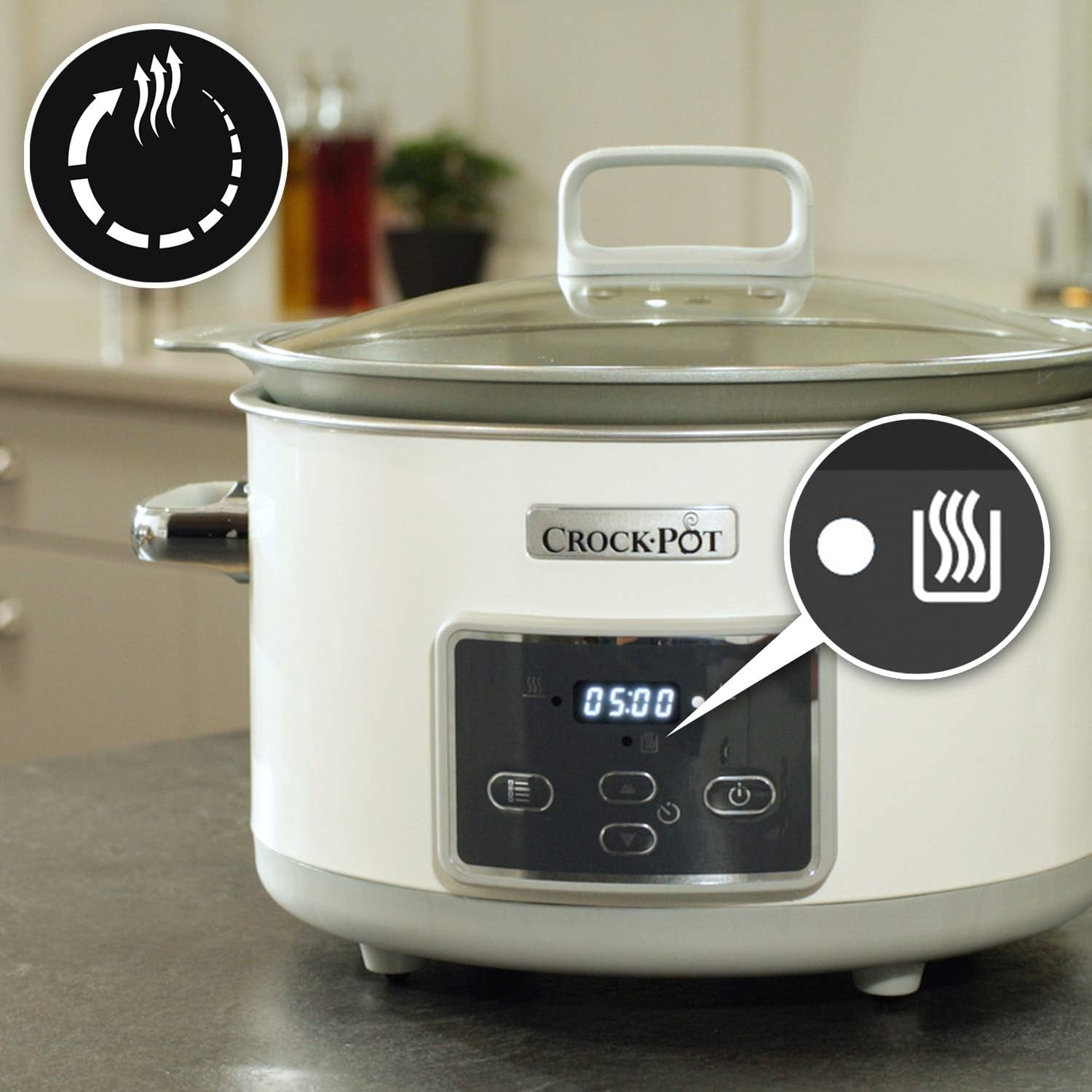 Crock-Pot Digital Slow Cooker Saute Slow Cooker with Duraceramic 5 liters, CSC026X Slow Cooker Naty Shop