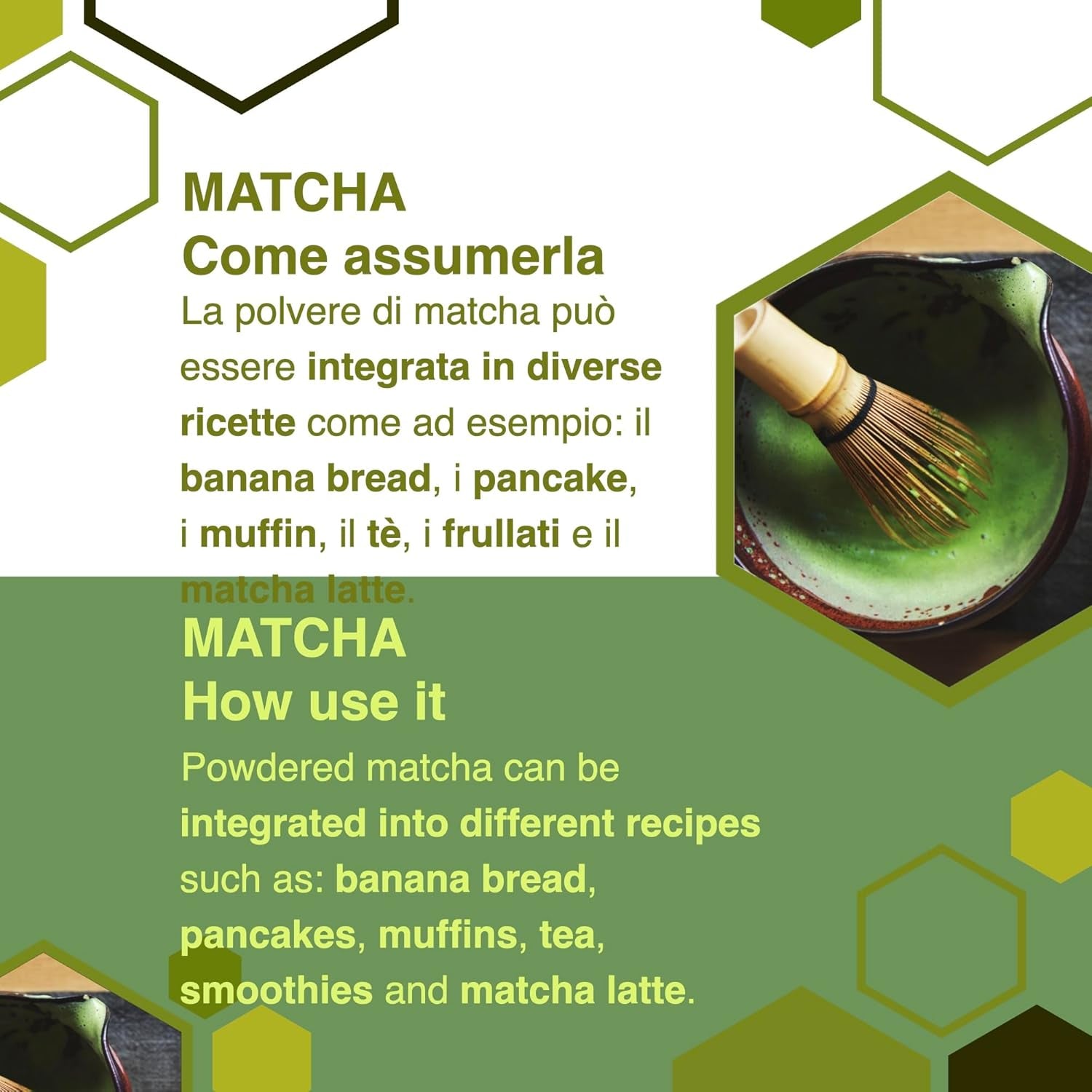 ERBOTECH Ceai Matcha Bio/Pudră de ceai verde japonez organic 100 g, 100% multivitamine naturale, calitate premium, vegan, ideal pentru prăjituri, smoothie-uri, ceai rece