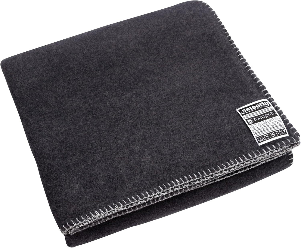 Zoeppritz since 1828 Smoothy fleece blanket - Fluffy comfortable polar fleece blanket - Vegan - 140X190Cm - 010 Off-White, 010 Offwhite Zoeppritz Since 1828 965 Dark gray 140X190Cm