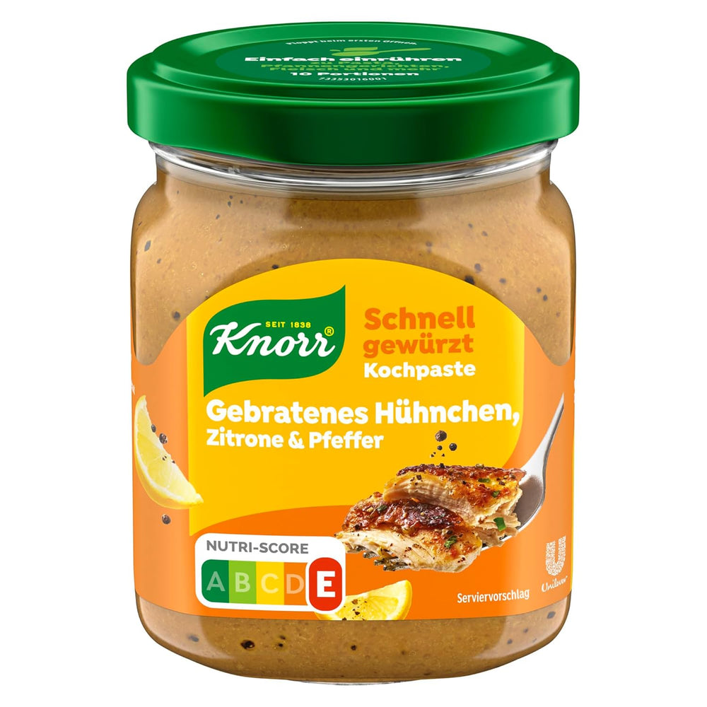 Knorr Schnell gewürzt Kochpaste Gebratenes Hühnchen, Zitrone & Pfeffer einfach & schnell für einen besonders intensiveven, geballten Gesmack 165 g