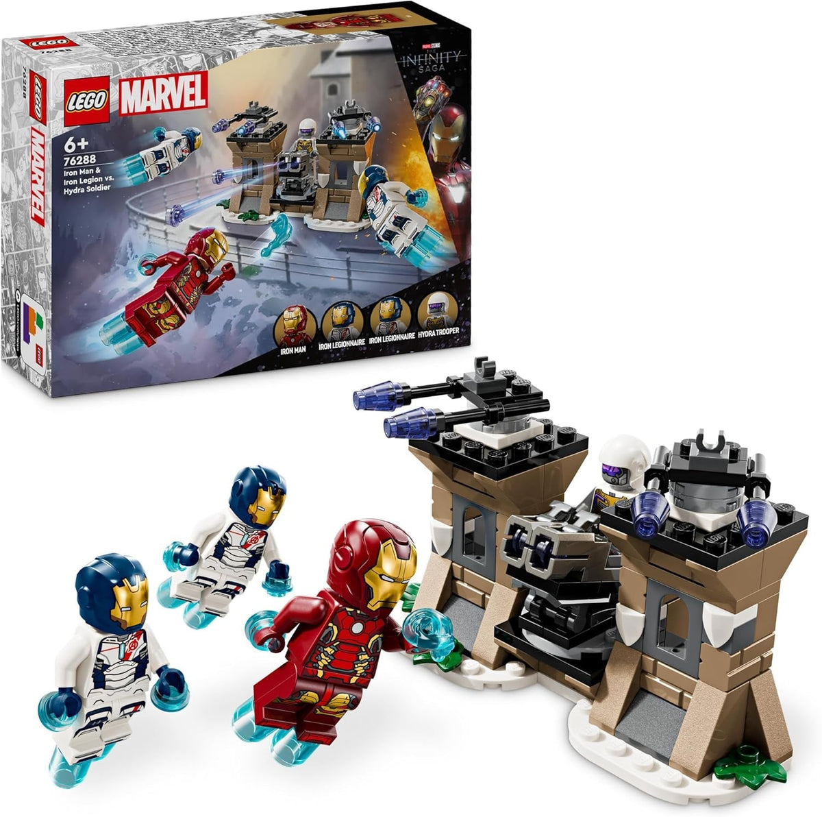 LEGO Marvel Iron Man & Iron Legion Vs. Hydra Soldier, Avengers Building Toy, Creative Playset for Kids and Superhero Fans, Gift for Boys and Girls 6 Years Old 76288 Building Sets Besuche den LEGO-Store Default Title