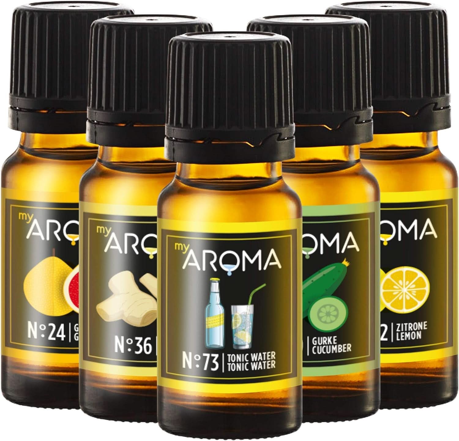 Myaroma | Set: Forest & Meadow - Pure Natural Flavor with Fruit Flavor and Fruit Flavor (5 x 10 ml) | Sugar-free and unsweetened Sweeteners Naty Shop Gin is in fashion!