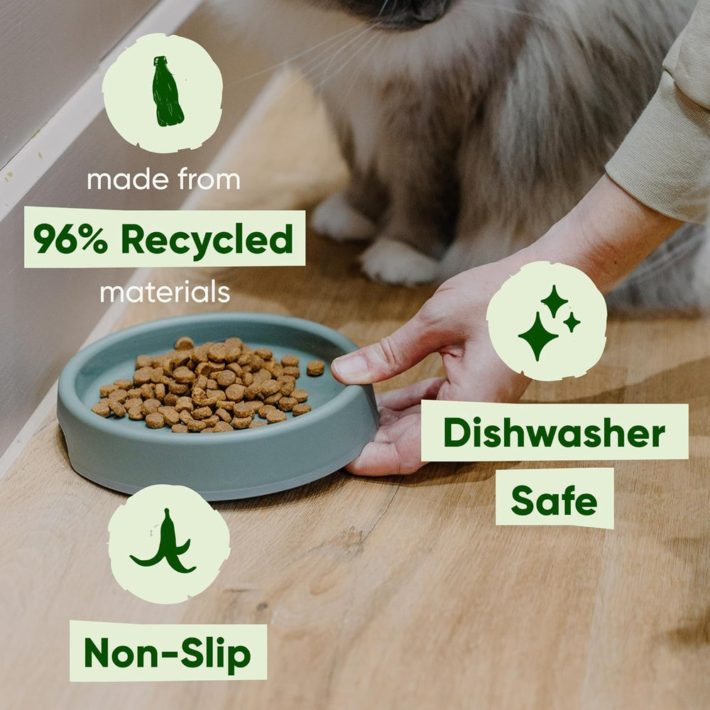 Katzennapf – Futter und Wasser Stabiler Futternapf, recycelter Kunststoff, rutschfeste Gummiunterseite, Schnurrhaar-freundlicher Futternapf, Candy Pink