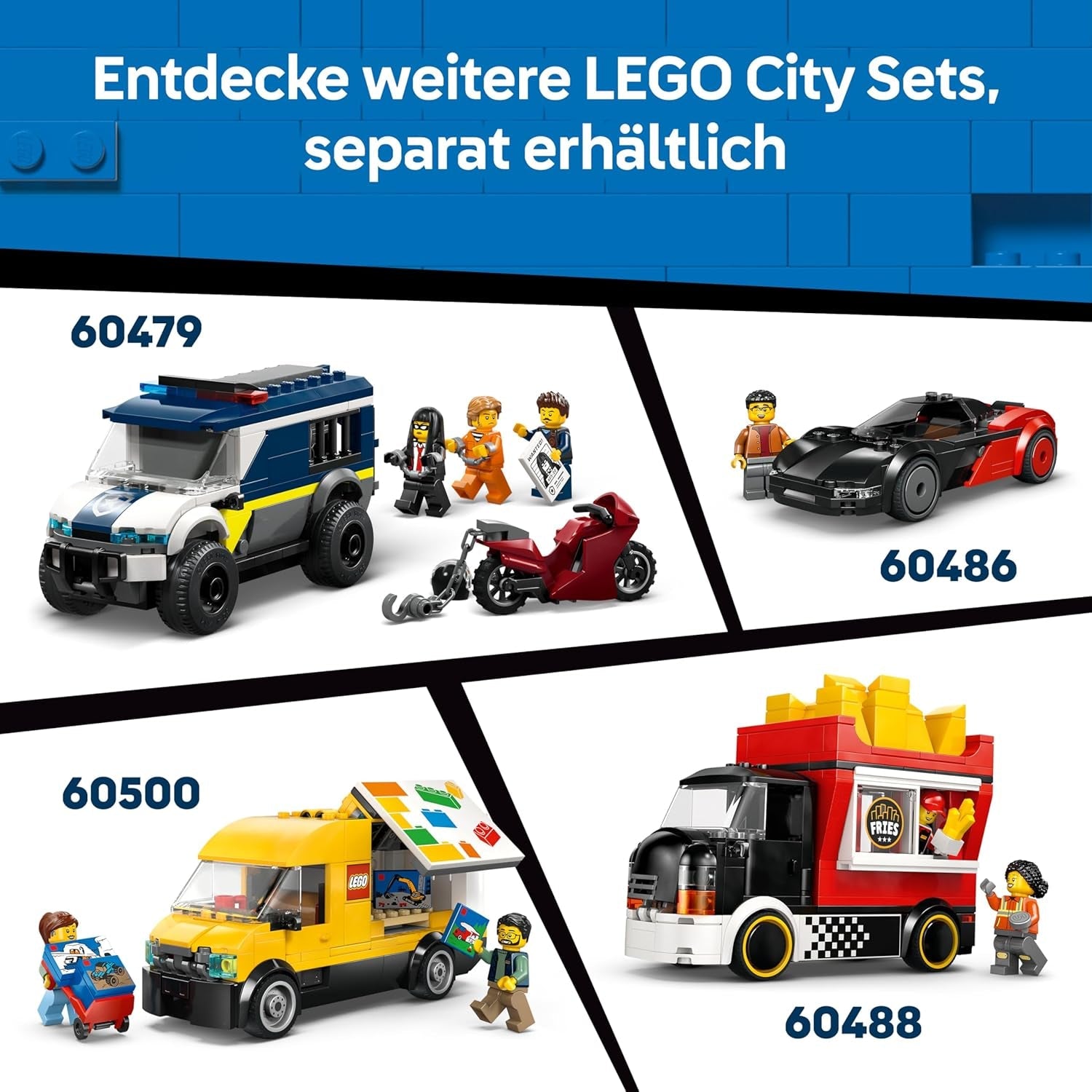 LEGO City Hot Rod - Race Car Toy w/a Driver Minifigure & Folding Roof - Fine Motor Skills Building Set - Small Birthday Gift Idea for 5+ Year Old Boys - 60485