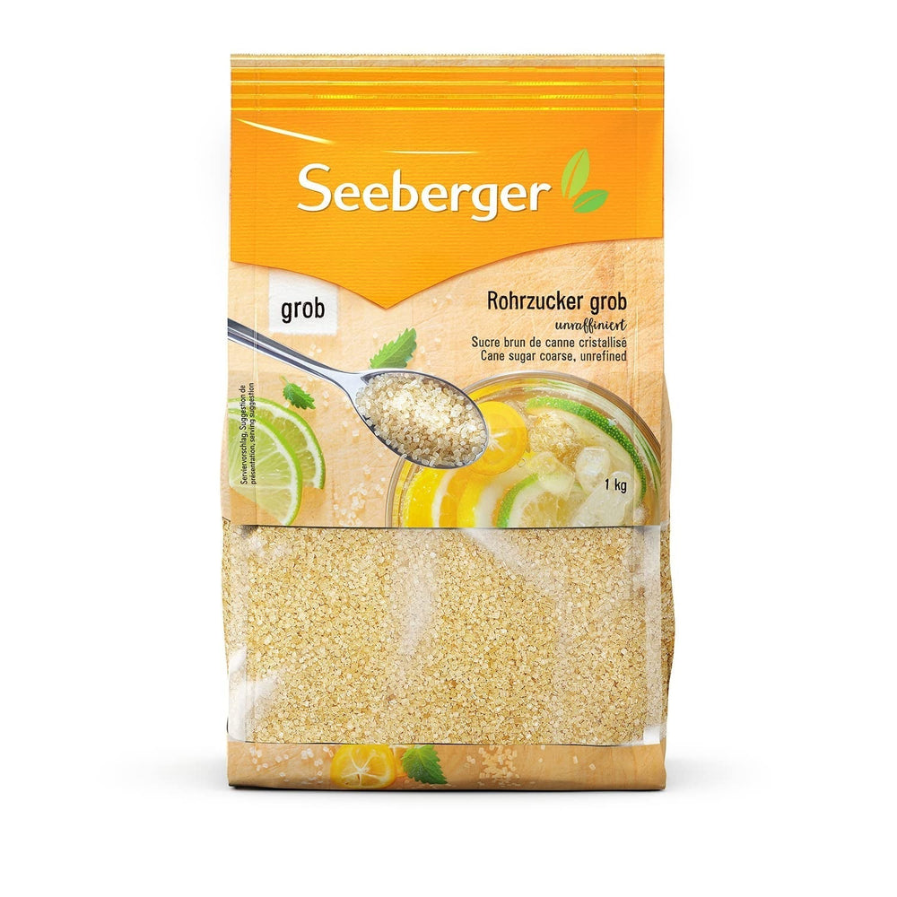 Seeberger Rohrzucker Grob 5Er Pack: Vollrohrzucker Besonders Aromatisch - Ideal Für Cocktails Und Zum Backen - Grob - Unraffiniert, Vegan (5 X 1 Kg) Sweeteners Naty Shop 1 Kg (1Er-Pack)