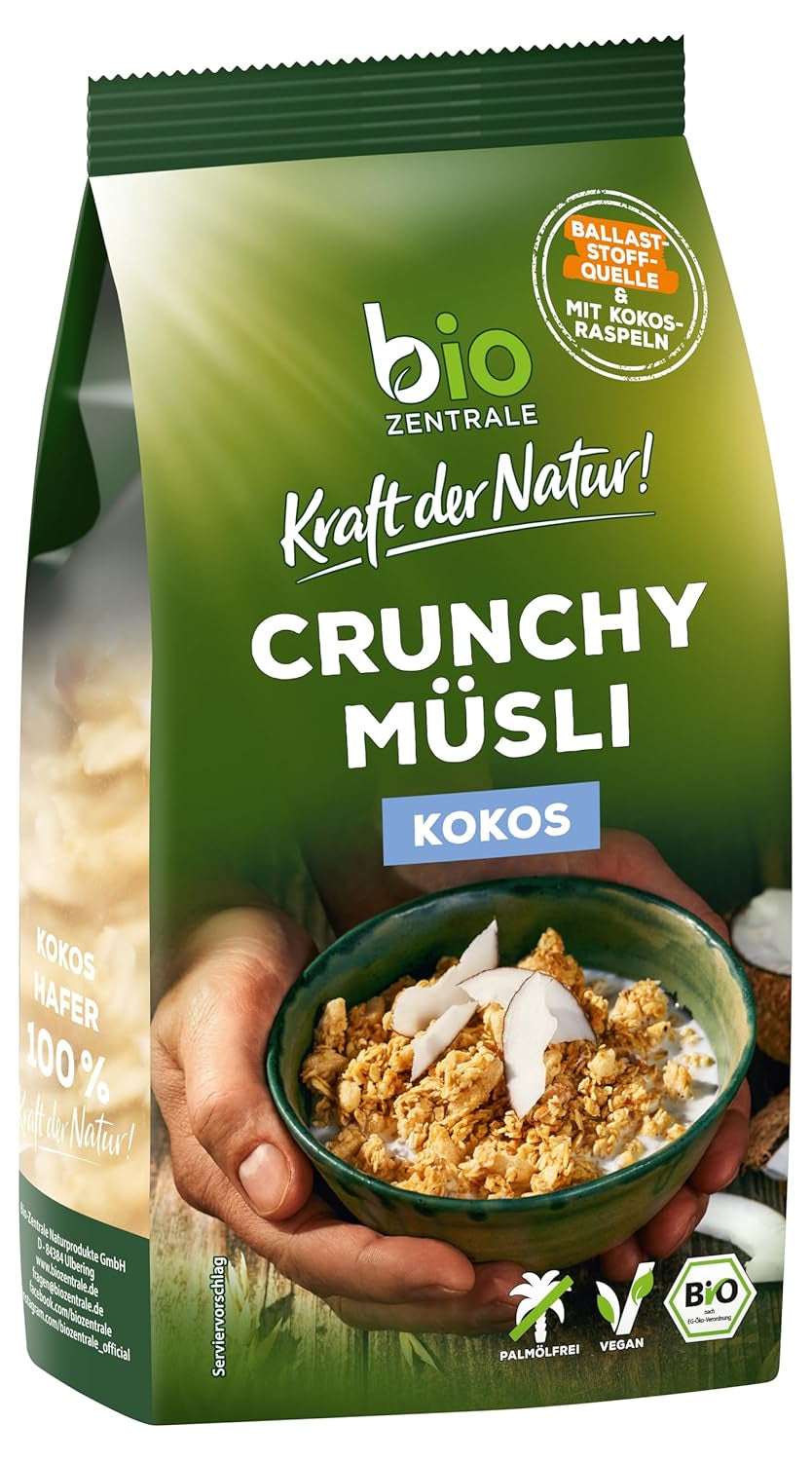Crispy muesli with berries Biozentrale | 375 g organic Muesli | Ideal for breakfast and your cup of takeaway muesli | An alternative to muesli bars