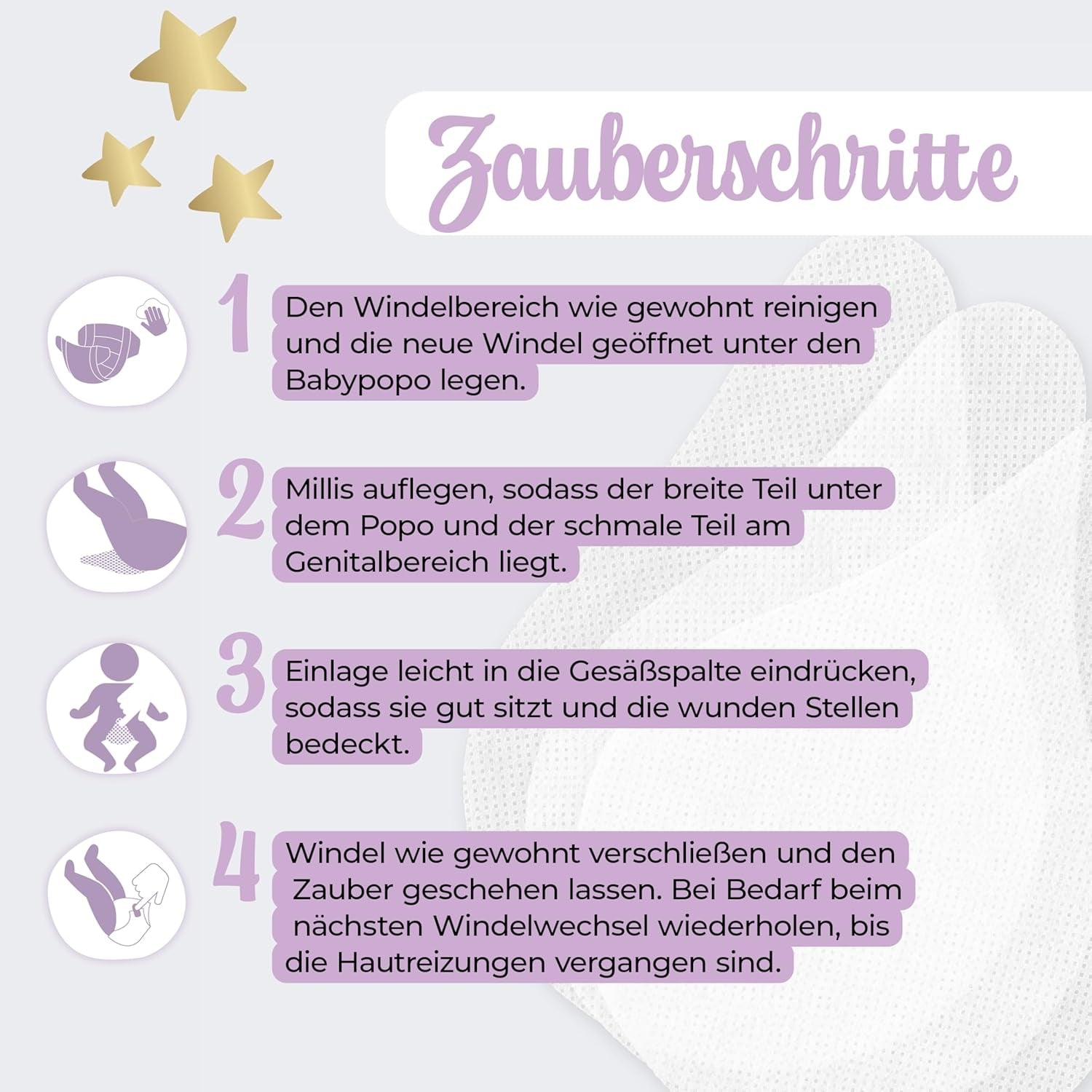Millis Zaubertücher bei Windeldermatitis Baby, Bekannt aus "Die Höhle der Löwen", 25 Tücher (1 x 25er) mit Aloe Vera, Mandelöl & Q10 - Pflegt, Schützt & dient als Wundschutz bei gereizter Haut