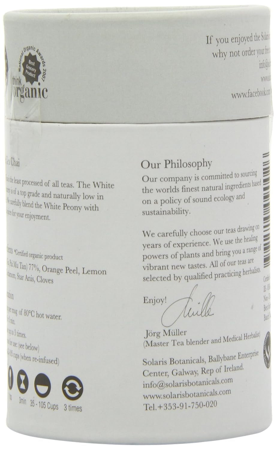 Solaris Ceai organic Ceai alb Chai 25 g