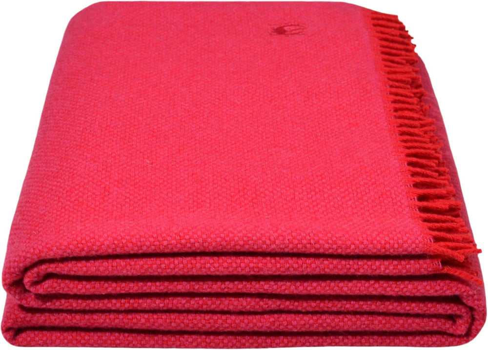 Must Relax Blanket - Wool Blanket - High Quality Pure New Wool Plaid with Fringe - 130X190 Cm - 310 Rose - From "Zoeppritz since 1828" Beds and Blankets 'zoeppritz since 1828' 331 Wild Flower 130X190Cm