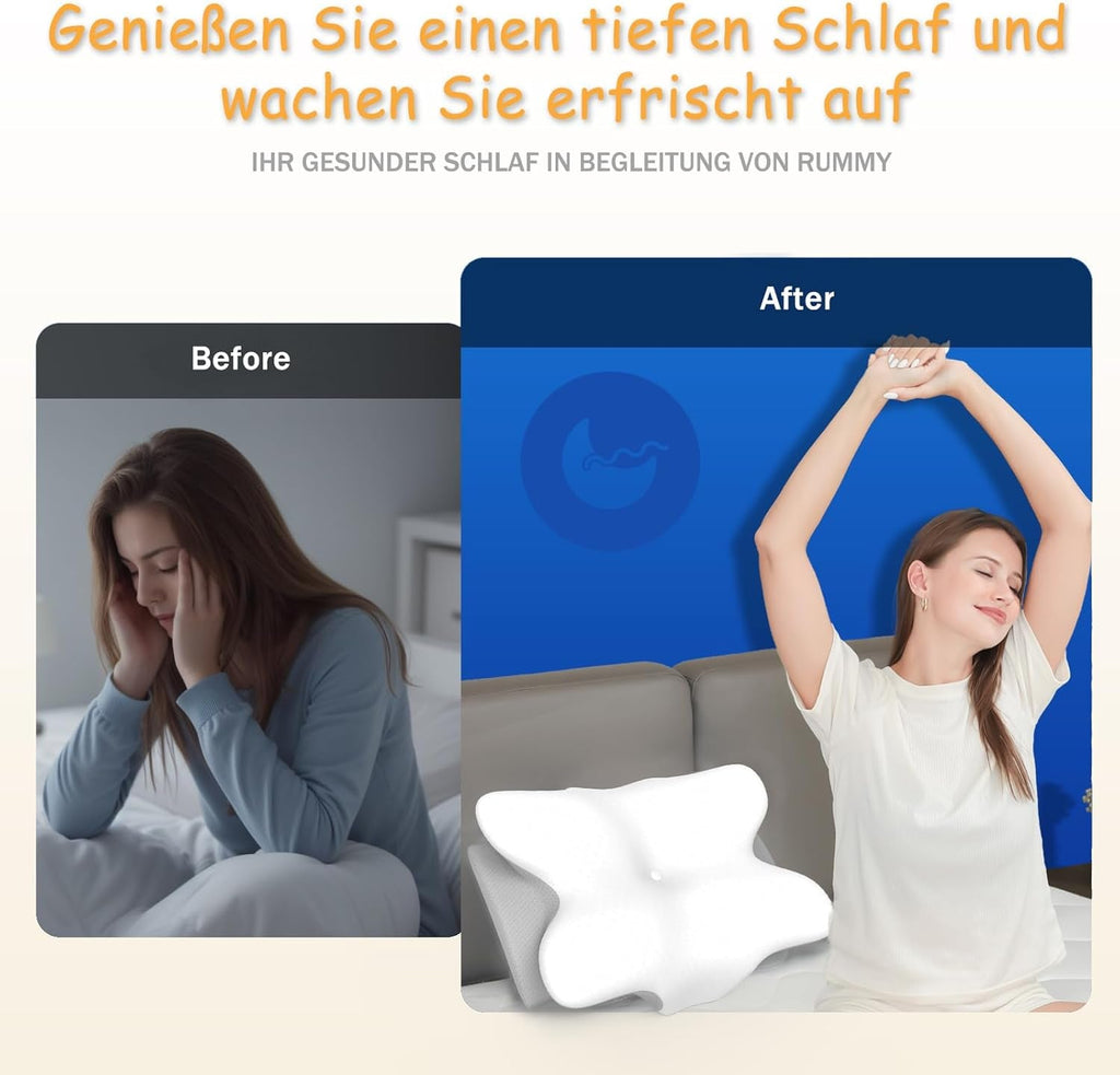 Pernă cervicală din spumă de memorie ergonomică pentru gât cu capac detașabil, lavabil, pentru somn ortopedic, dureri de gât și dureri abdominale (55X35X13 Cm) Perne ortopedice cervicale Naty Shop