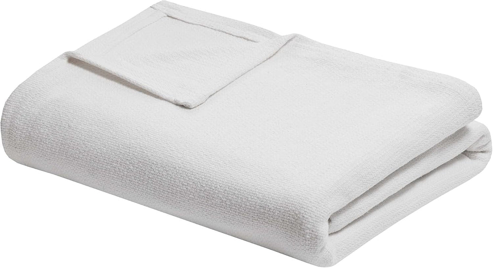 Madison Park Freshspun Wicker Twin Gray Cotton Blanket Beds and Blankets Madison Park King cream color