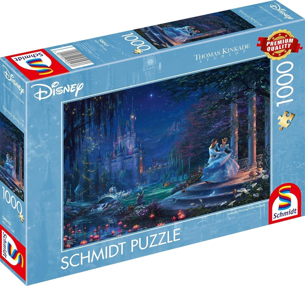 Schmidt Spiele 58043 Thomas Kinkade, Disney, Cinderella dancing in the starlight, jigsaw puzzle 1000 pieces, colorful Puzzle Naty Shop