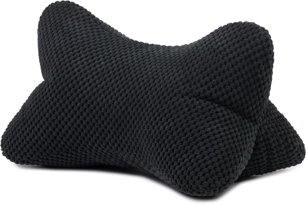 Pernă de citit Gözze - Sven, pernă de gât cu aspect texturat, pernă de citit și relaxare pentru gât și spate, 40 x 25 cm - Taupe