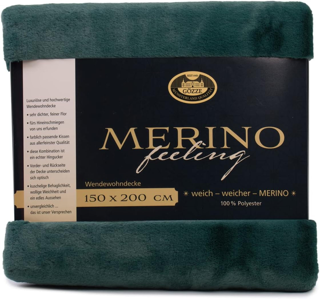 Gözze - Comfortable Blanket, Reversible, High Density 600 G/M², 150 X 200 Cm - Dark Green Beds and Blankets Besuche den GÃ¶zze-Store Dark Green 150 X 200 Cm