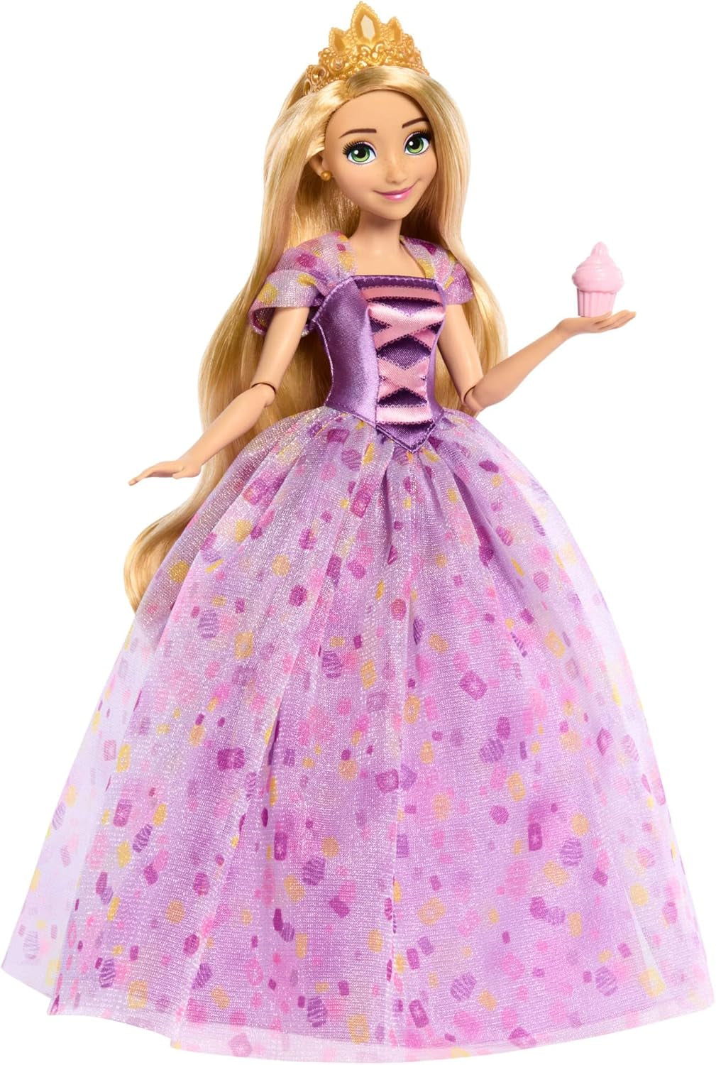 Mattel Disney Princess Rapunzel doll, Long styling hair, Mobile, Detachable shoes and tiara, Disney gifts, Toys from 3 years old, HLW03 Naty Shop Dolls Rapunzel Deluxe Fashion Doll