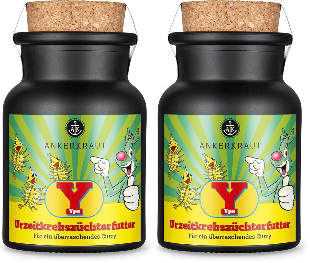 Ankerkraut x Yps Urzeitkrebszüchterfutter, Gewürzmischung für Rice, Gemüse und Snacks, mit Rote Beete, Kurkuma und Zwiebel, ohne Salz, 80 g im Corkenglas