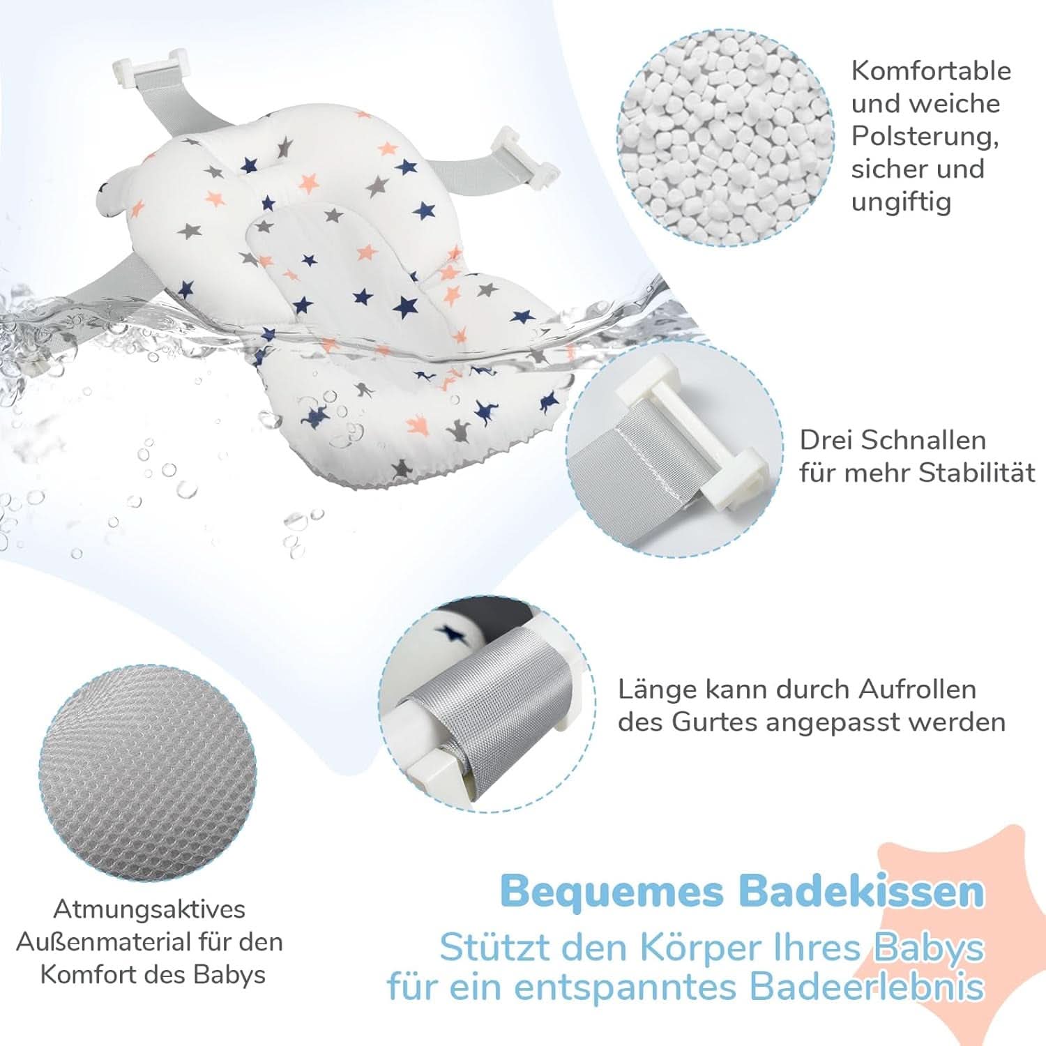 DEANIC portable and foldable bathtub, suitable for 0-6-12 months Mother and Child Naty Shop