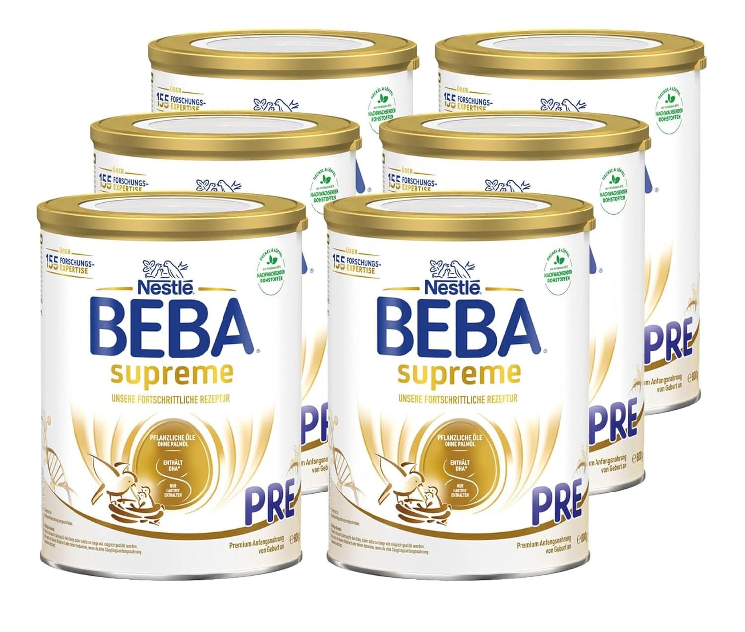 BEBA SUPREME PRE Initial milk ready to drink from birth, baby food with DHA, lactose only, without palm oil, pack of 8 (8 x 200 ml) Mother and Child Naty Shop Beba Supreme Pre 6 x 800 grams