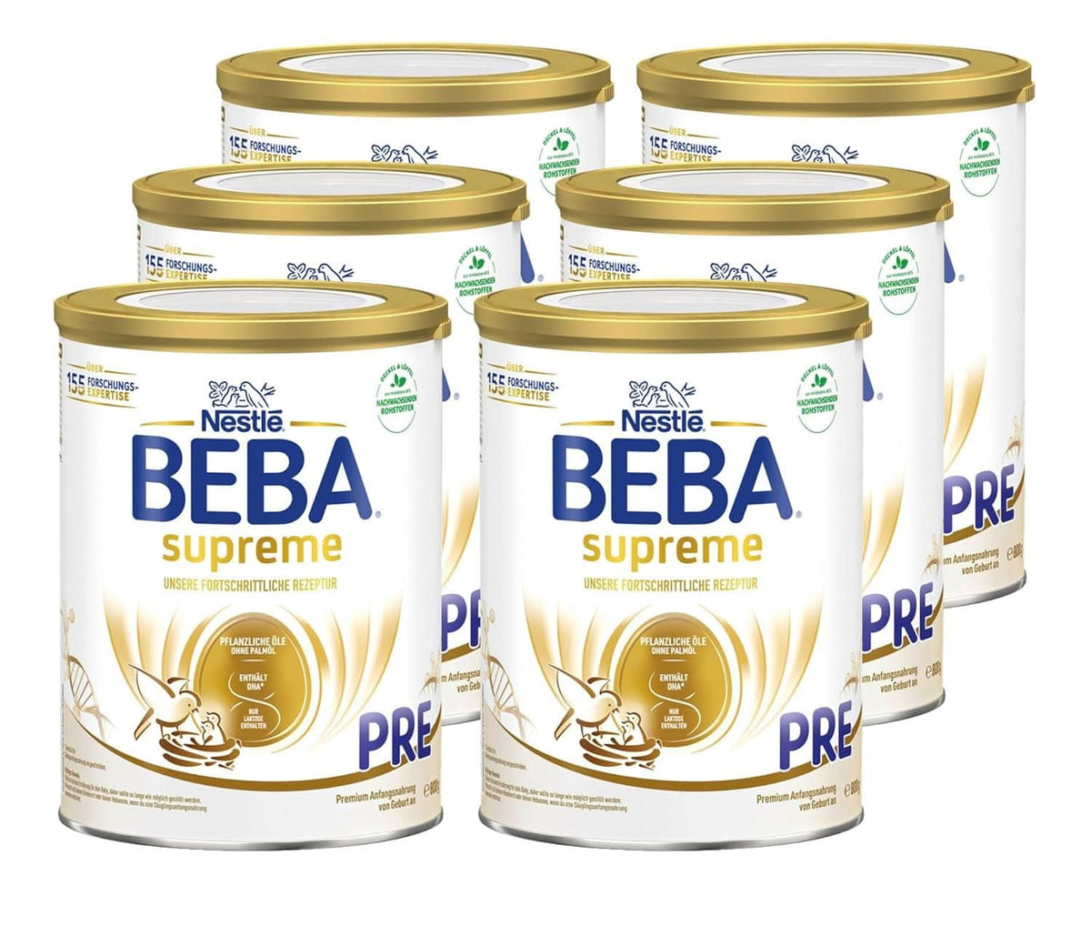 BEBA SUPREME PRE Initial milk ready to drink from birth, baby food with DHA, lactose only, without palm oil, pack of 8 (8 x 200 ml) Mother and Child Naty Shop Beba Supreme Pre 6 x 800 grams