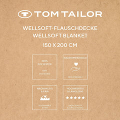 TOM TAILOR Pătură Wellsoft, 150X200 Cm, 100% Poliester/ Wellsoft, brodată cu logo, PĂLTUȚĂ WELLSOFT Orange (Coral cald) Plapumi si pilote Naty Shop