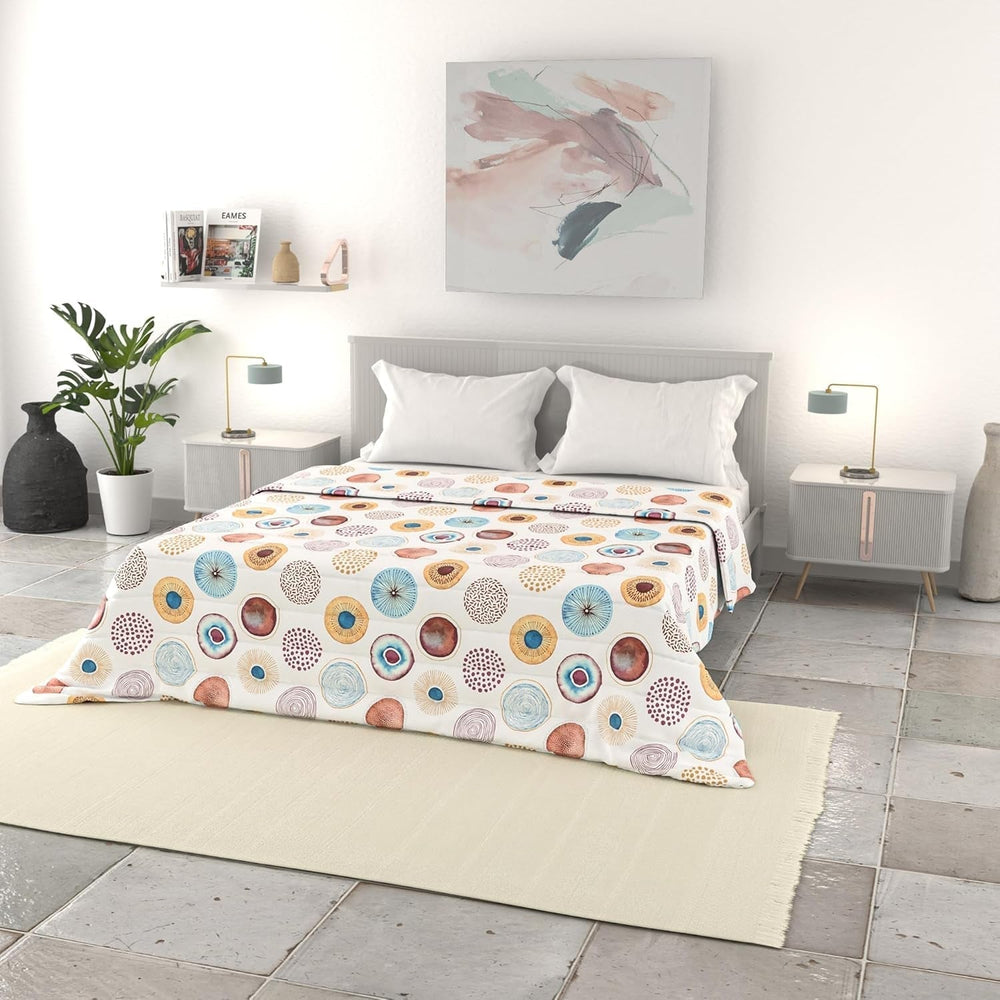 Italian bed linen basic summer quilt, printed microfibre, 250X240Cm, circle Duvets and quilts Naty Shop Circle 250X240Cm
