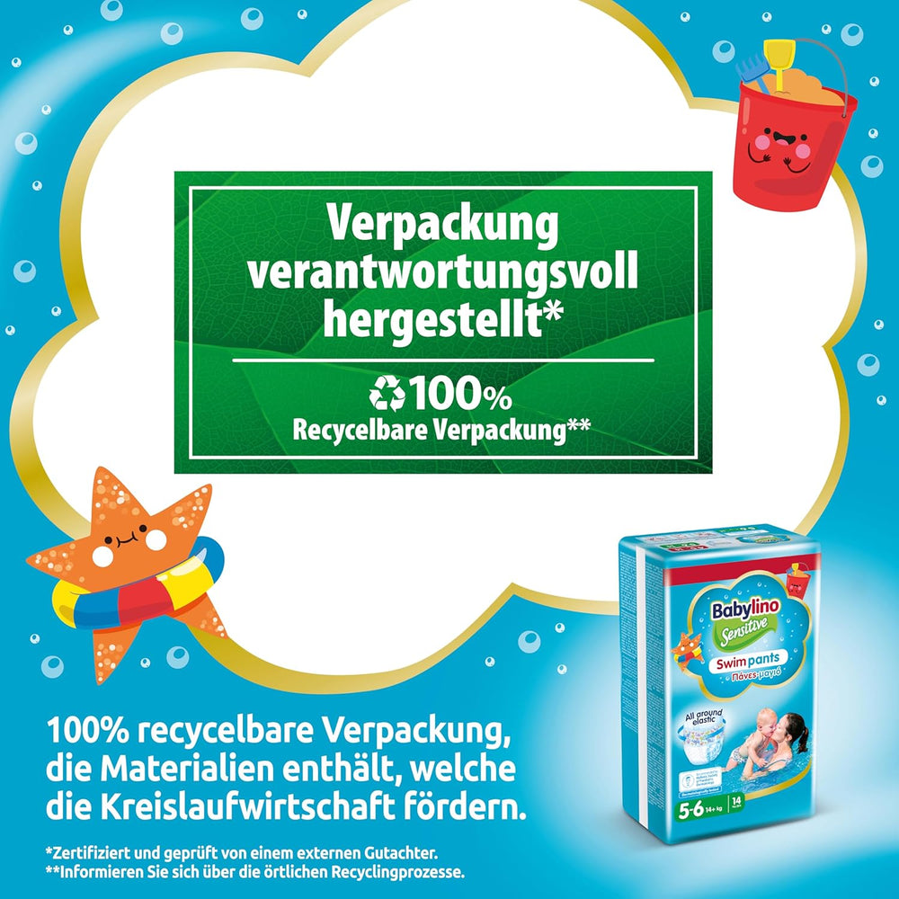 Diapers Sensitive Swim Pants, for sea and pool, size 5-6 (over 14 kg), 84 pieces