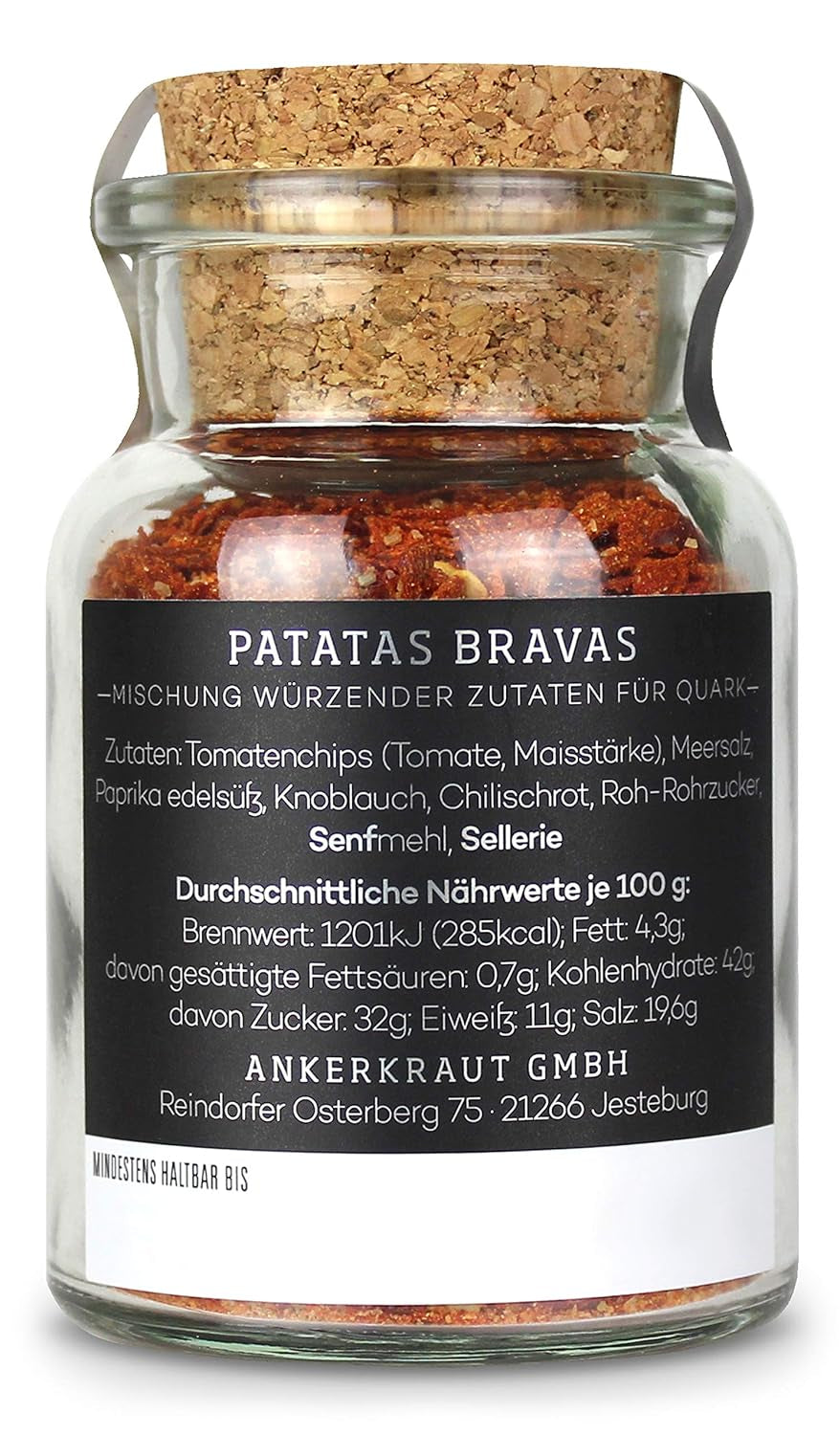 Ankerkraut Patatas Bravas, Gewürzmischung für Spanish Kartoffelwürfel, 90g in cork glass