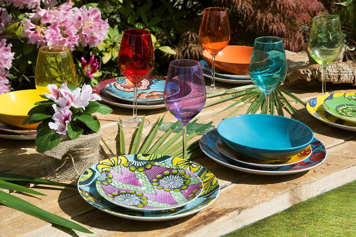 Excelsa Africa serviciu de farfurii 18 piese, porțelan și ceramică, multicolor Naty Shop