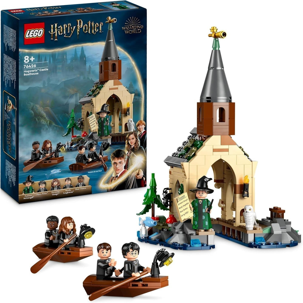 LEGO Harry Potter Hogwarts Castle Boathouse Model de jucărie pentru copii, include 2 bărci construibile și 5 mini figurine, cadou pentru fete, băieți și toți fanii de la 8 ani 76426 Seturi de constructie Besuche den LEGO-Store Singur