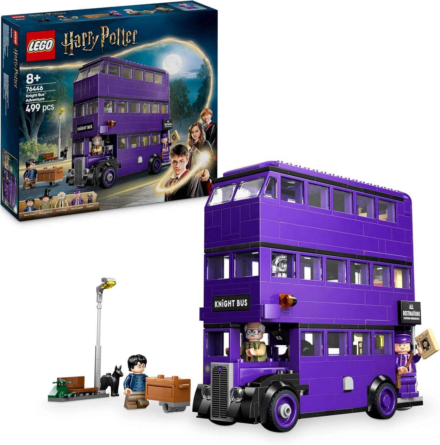 LEGO Harry Potter Adventures With The Travelling Knight, set de construcție cu 5 minifigurine, inclusiv Ernie Prang, Stan Shunpike & Padfoot, jucărie de autobuz pentru fanii lumii vrăjitorilor, băieți și fete de la 8 ani 76446 Seturi de constructie Besuche den LEGO-Store Titlu implicit