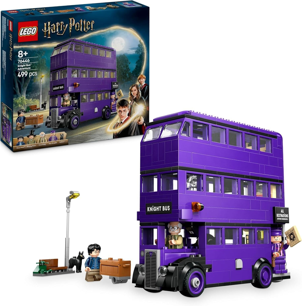 LEGO Harry Potter Adventures With The Travelling Knight, set de construcție cu 5 minifigurine, inclusiv Ernie Prang, Stan Shunpike & Padfoot, jucărie de autobuz pentru fanii lumii vrăjitorilor, băieți și fete de la 8 ani 76446 Seturi de constructie Besuche den LEGO-Store Titlu implicit