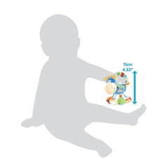 Playgro 101145 Cal de pluș cu zornăitor, jucărie educativă, de la 3 luni, fără BPA, Playgro Toy Box Horse Klipp Klapp, albastru/colorat, 40016, dimensiuni: 15 x 6 x 20 cm , 1 buc Jucarii Bebe Naty Shop