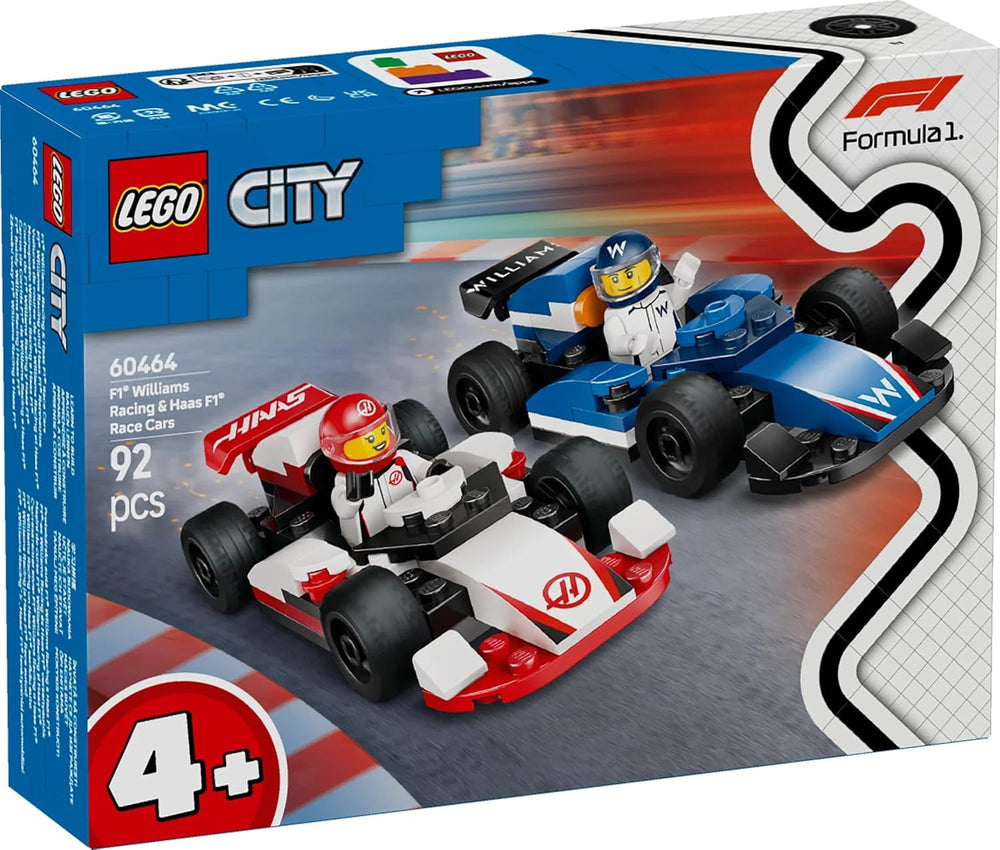 LEGO City F1 Williams Racing and Haas F1 Racing Cars - Formula 1 toy with buildable cars and 2 racing driver minifigures - Small gift ideas for boys and girls from 4 years 60464 Building sets Beuche den LEGO-Store
