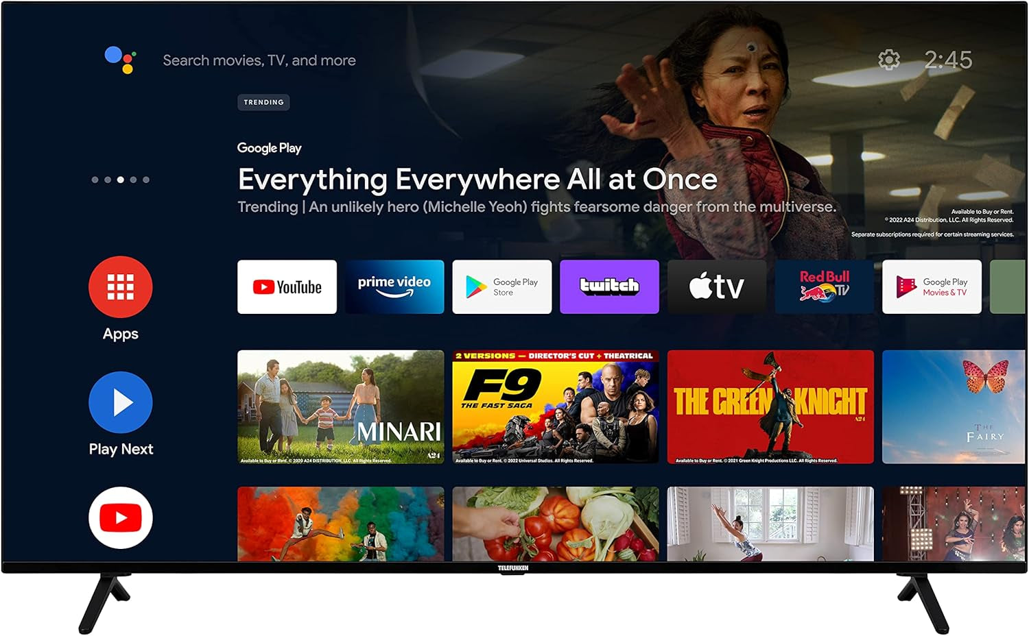 Telefunken XF40AN750M Televizor Smart de 40 inch/Android (Full HD, HDR, triplu tuner, Bluetooth)