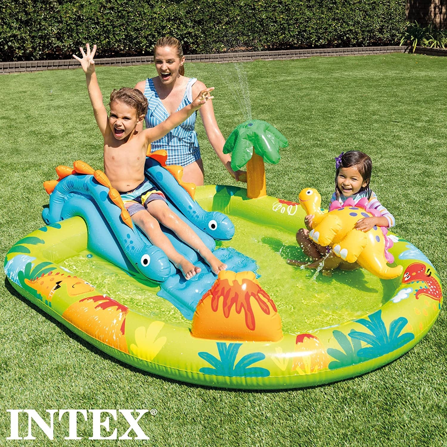 Loc de joacă gonflabil Intex 57166NP cu dinozauri mici, multicolor