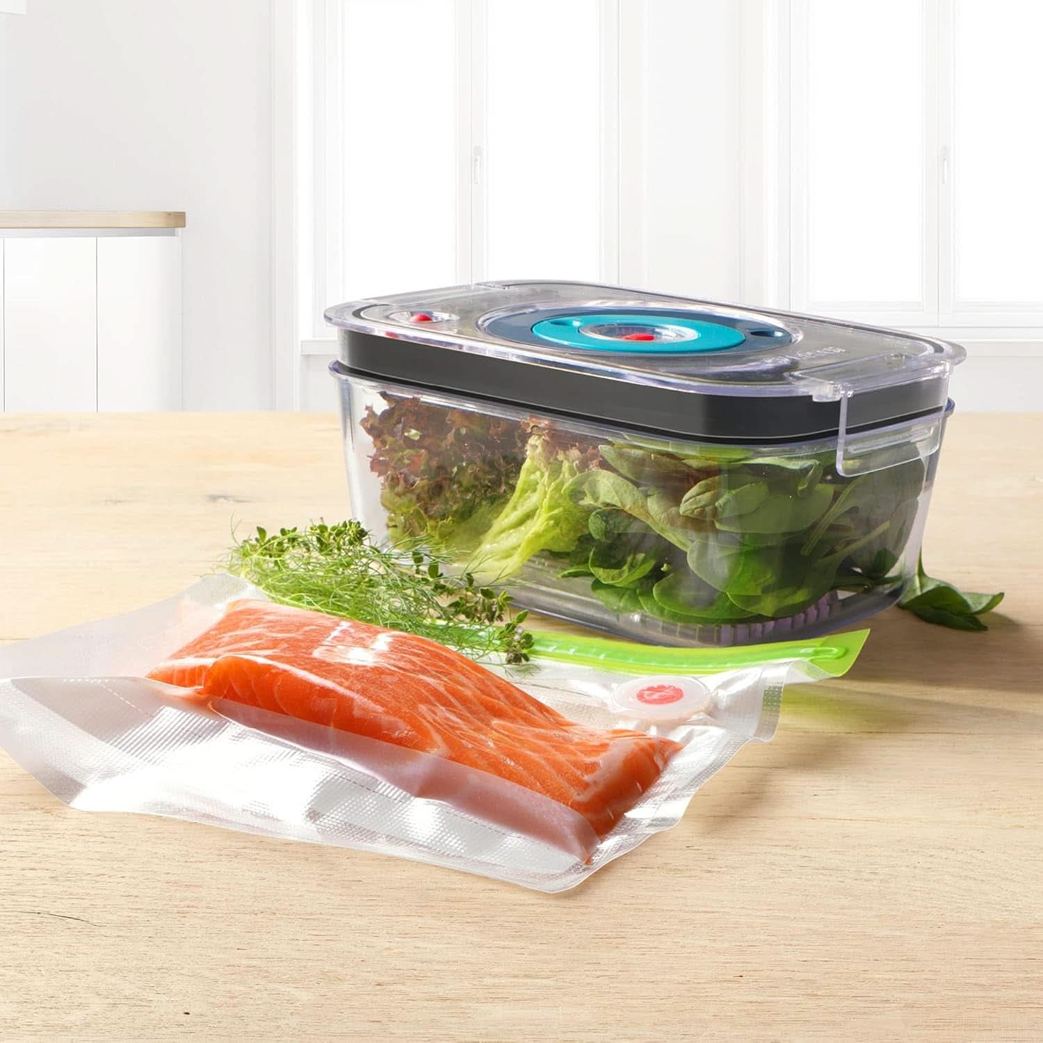 Bosch Stabmixer Ergomixx MS6CB61V1, Vakuum-Funktion, Edelstahl-Mixfuß, Mix- Und Messbecher, Vakuum-Pumpe, Vakuum-Beutel, Vakuum-Frischhaltedose, 12 Stufen plus Turbo, 1000 W, Schwarz/Anthrazit Kitchen Naty Shop