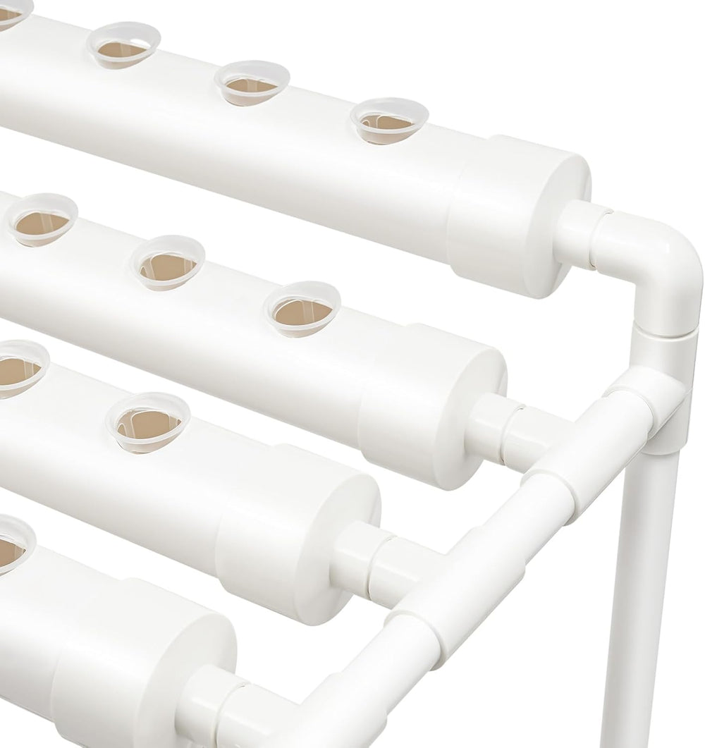3-Layer Hydroponic Grow Kit with 90/108 Planting Positions and Water Pump, PVC Soilless Plant Growing Systems, Hydroponic Growing Kits for Vegetables and Fruits (108 Planting Positions)