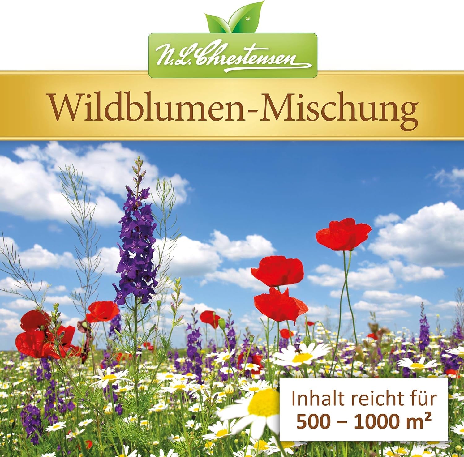 Wild Flower Mix NL Chrestensen | 5L bucket for 500-1000 m² | Hardy Perennial Flower Seeds | Wildflower Meadow for Bees and Butterflies | For garden, meadow