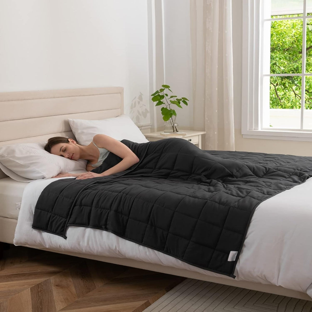 Good Nite Pătură cu greutate pentru adulți Pătură grea pentru simțuri calme Gri 8 Kg 150 X 200 Cm Plapumi si pilote Naty Shop Gri 150X200Cm, 8Kg