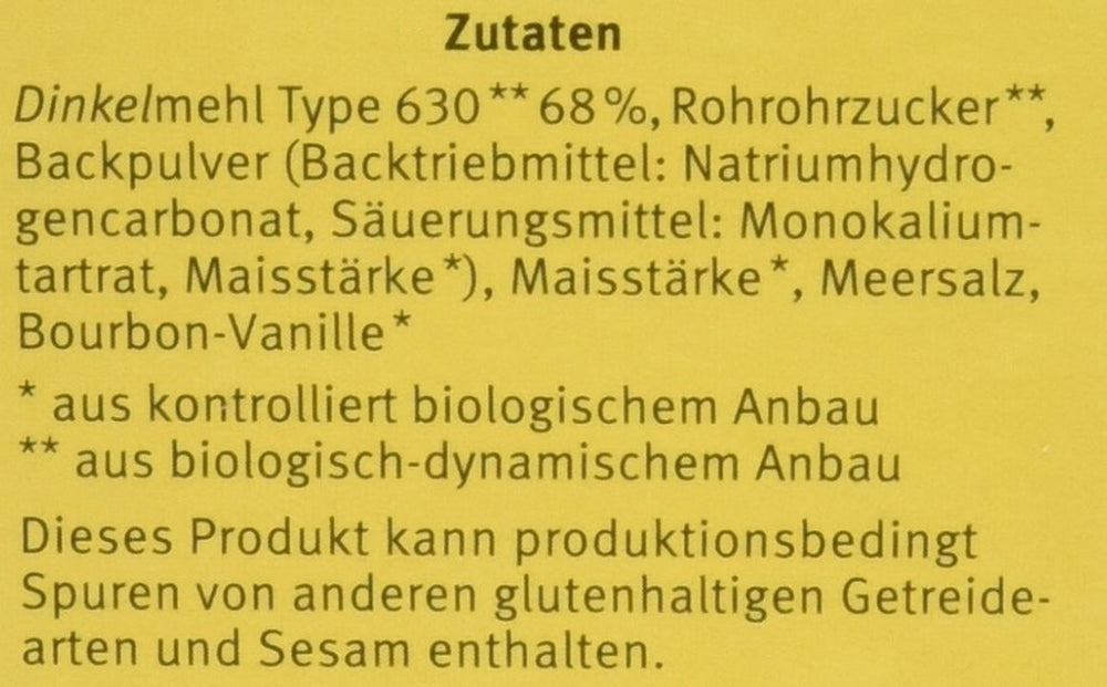 Demeter Bauck Hof Bio Dinkel Wafflen, 200 G Mixture for baking and cooking Naty Shop