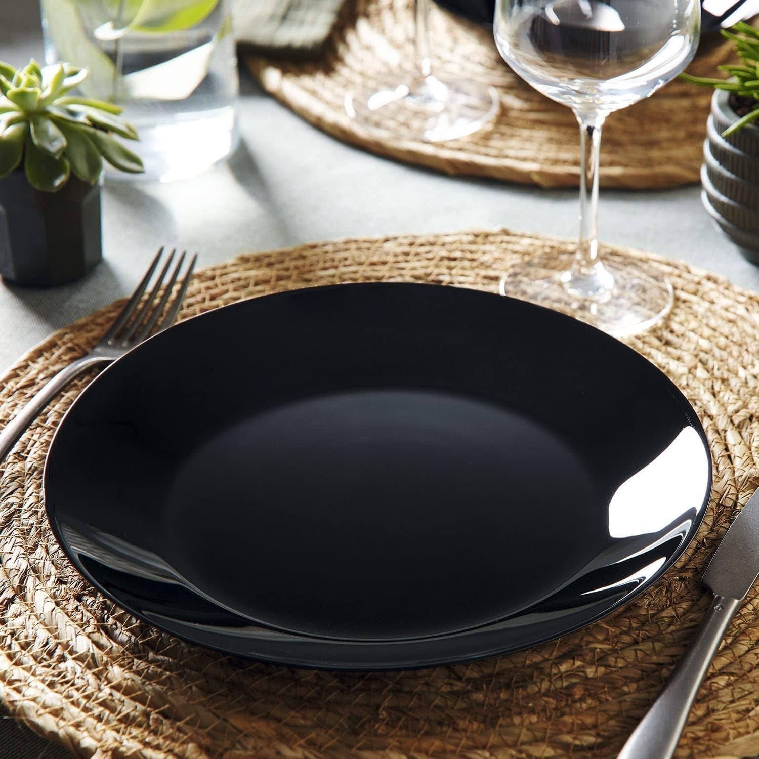 Arcopal Zelie Black Glasgeschirr-Set, 12-Teilig, 4-Sitzer, Schwarz Tableware sets Naty Shop