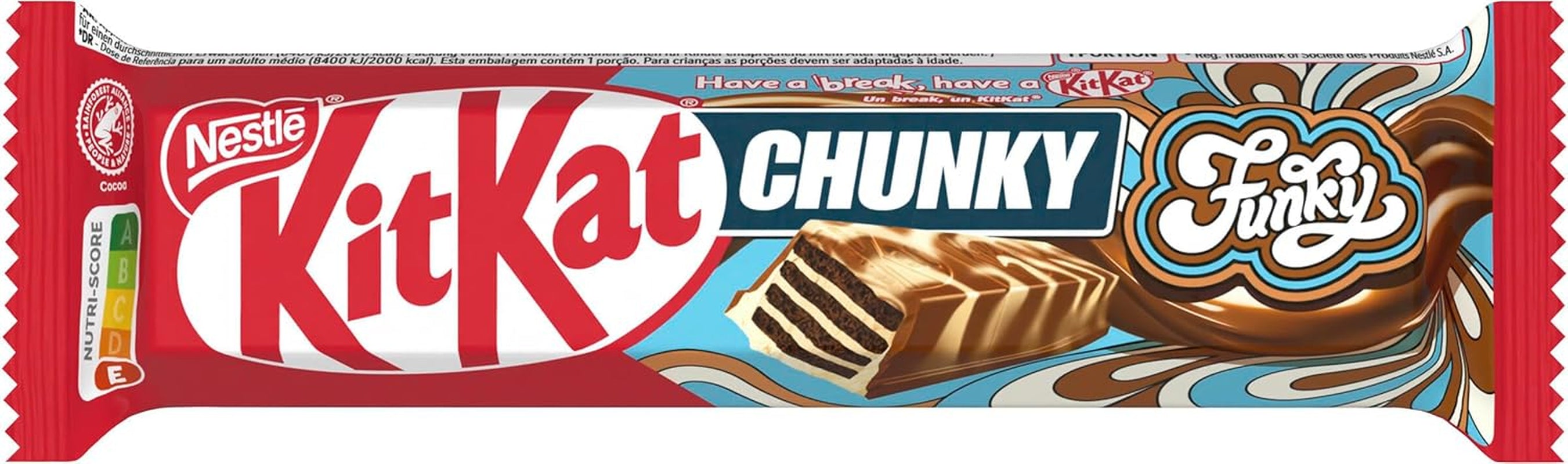 Nestlé Chunky Funky, crispy wafer in milk chocolate, pack of 24 (24 x 40g)